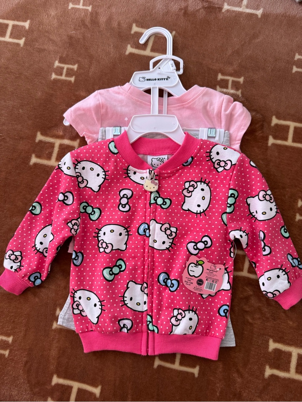 Hello Kitty Hot Pink Girls' Zip Front Hoodie with Character Print